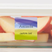 Voor lunch limoen geel paarse labels (Aangebracht)