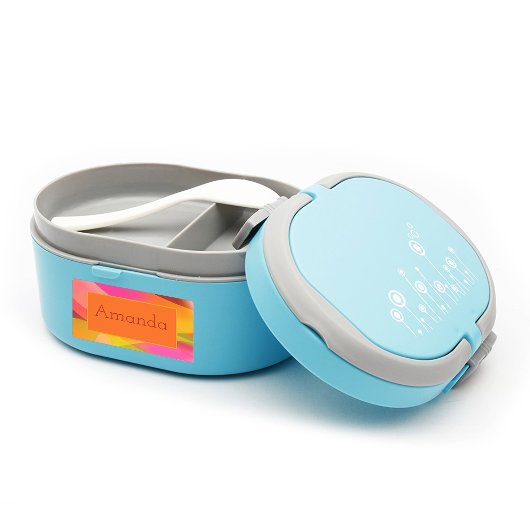 Voor lunchbox Roze gele magenta Labels