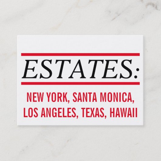 Voor makelaars en onroerendgoeddeskundigen visitekaartje (Voorkant)