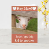Voor mam Baby Goat Birthday Kaart (Gele Bloem)