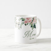 Voor mam Blush Pink Floral Coffee Mok (Voorkant rechts)
