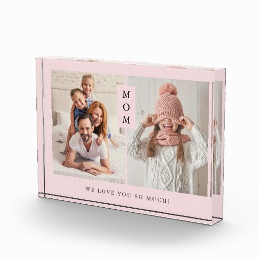 Voor mam | Blush roze Fotoblokken (Rechts)