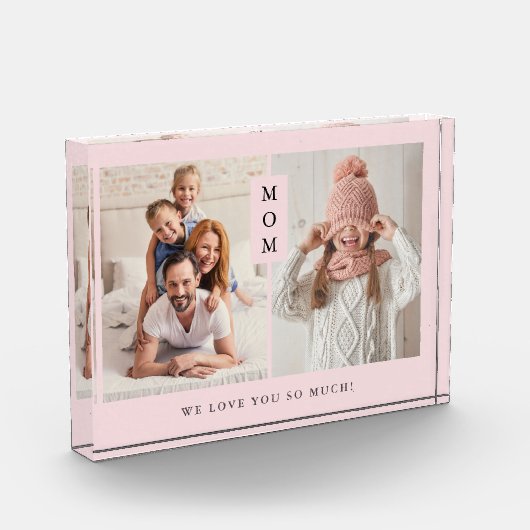 Voor mam | Blush roze Fotoblokken (Links)