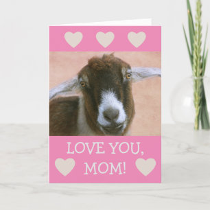 Voor mam Cute Goat Valentijnse Feestdagen Kaart
