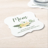 Voor mam Floral Inspirerend Quote Kartonnen Onderzetters (Gekanteld)