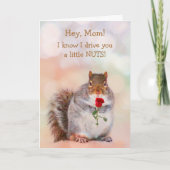 Voor mam Funny Squirrel Birthday Kaart (Voorkant)