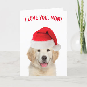 Voor Mam, Golden Retriever Christmas Kaart