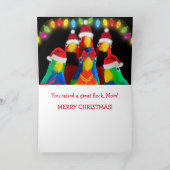 Voor Mam Grappige Papegaai Kerstmis Feestdagen Kaart (Binnen)