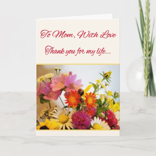 Voor mam, met liefde bedankkaart (Voorkant)
