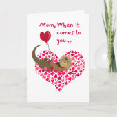 Voor Mam Otter Valentijn Day in Heart Pool Kaart (Voorkant)
