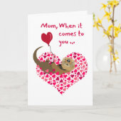 Voor Mam Otter Valentijn Day in Heart Pool Kaart (Gele Bloem)