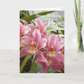 Voor mam Pink Orchids Floral Birthday Kaart (Voorkant)