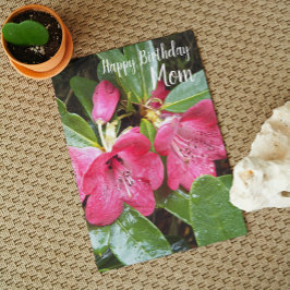 Voor mam Red Rhododendrons Floral Birthday Kaart