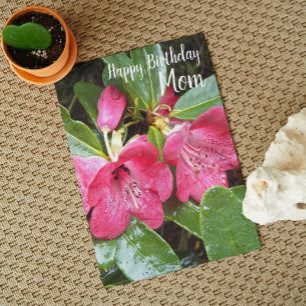 Voor mam Red Rhododendrons Floral Birthday Kaart