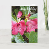 Voor mam Red Rhododendrons Floral Birthday Kaart (Voorkant)