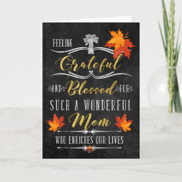 voor Mam Thanksgiving Blessings Chalkboard Feestdagen Kaart