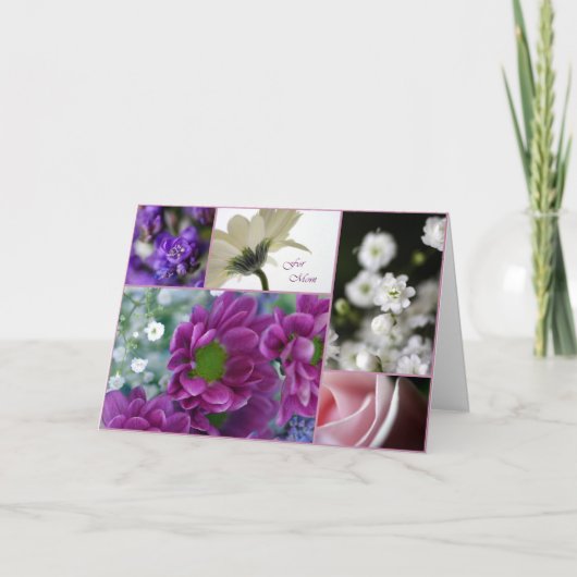 Voor mama ~ collage van bloemen Moederdag kaart (Voorkant)