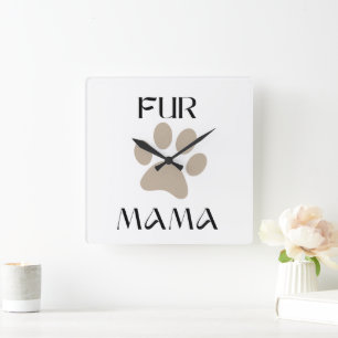 Voor Mama, Dierenliefhebber Moederdag & Verjaardag Vierkante Klok