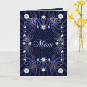 Voor mama, een Moederdag kaart met diamanten (Gele Bloem)