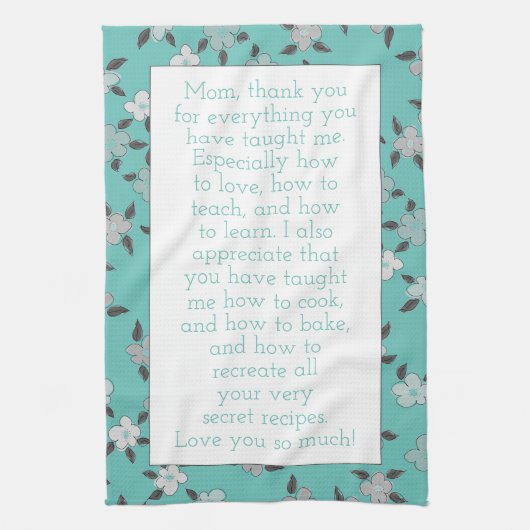 Voor mama gepersonaliseerd met je eigen woorden va theedoek (Verticaal)