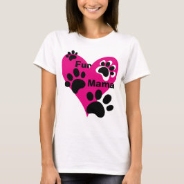 Voor Mama Groot Roze Hart Pootafdrukken Liefdescad T-shirt
