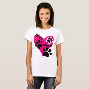 Voor Mama Groot Roze Hart Pootafdrukken Liefdescad T-shirt