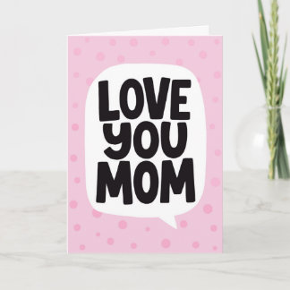 Voor mama liefde voor jou vette roze handlettering kaart