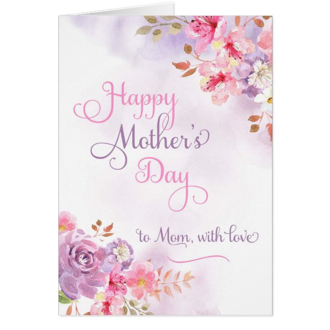 Voor mama met liefde, Happy Moederdag waterverf (Voorkant)