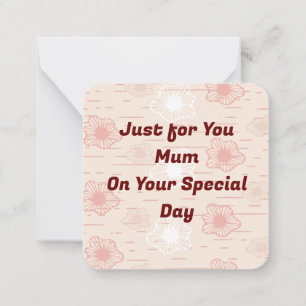 Voor mama notitiekaartje