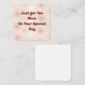 Voor mama notitiekaartje (Voorkant / Achterkant)