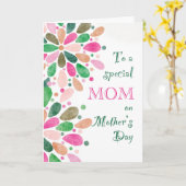 Voor mama op Moederdag Kleurrijk Kaart (Gele Bloem)