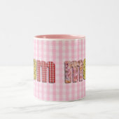 Voor mama (patchwork gewatteerde tekst ) tweekleurige koffiemok (Center)