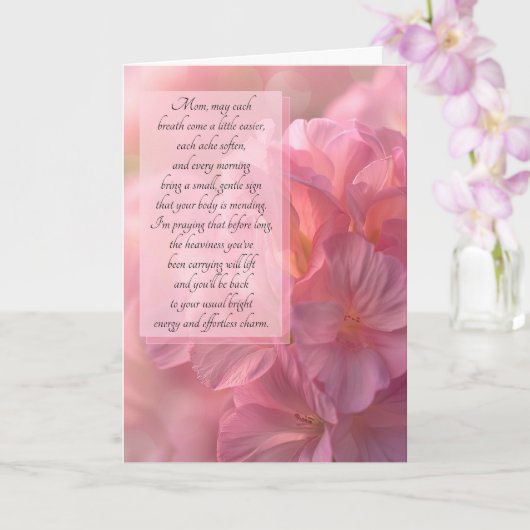voor mama sentimentele beterschap botanische roze kaart (Orchidee)