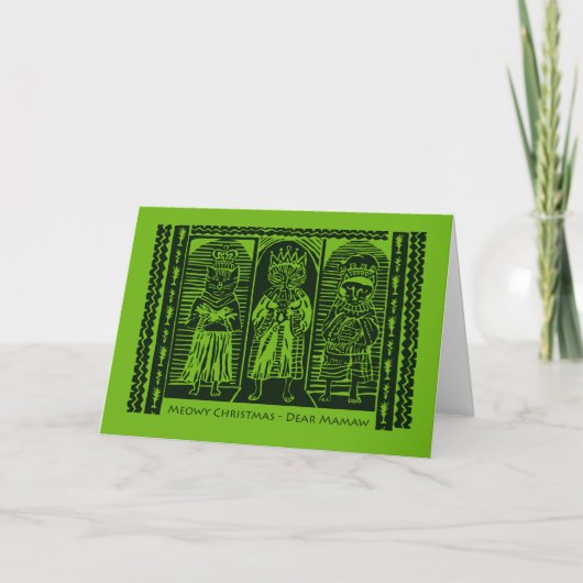 Voor Mamaw kerstkatje Magi Wise Cats Kaart (Voorkant)