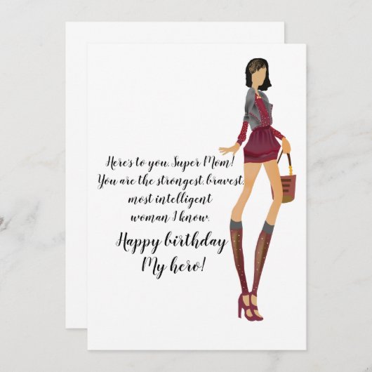 Voor Mam's verjaardag Kaart (Voorkant / Achterkant)