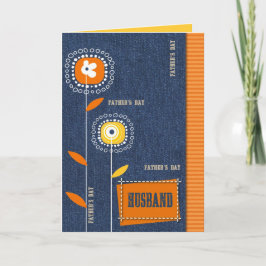 Voor man op Vaderdag. Denim Pattern Kaart