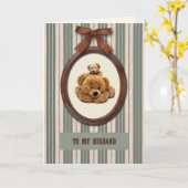 Voor man op Vaderdag Leuke Teddy Bears Kaart (Gele Bloem)