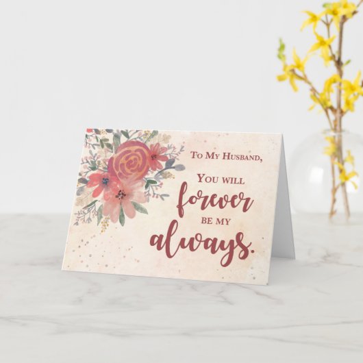 Voor man Valentijnsdag voor altijd mijn altijd zij Kaart (Gele Bloem)