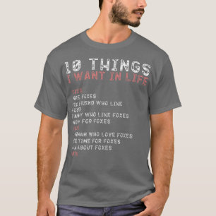 Voor mannen 10 dingen die ik in mijn leven wil t-shirt