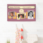 Voor mannen 21st voeg foto's toe: burgundy party spandoek (Insitu)