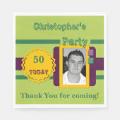 Voor mannen 50 hedendaagse fotonaam groene party servet (Voorkant)