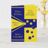 Voor mannen blauw en geel met een naam Verjaardag Kaart (Gele Bloem)