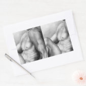 Voor mannen Fine Art Mannelijk Model Lichaamsbouwe Rechthoekige Sticker (Envelop)