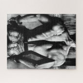 Voor mannen met de hand getrokken kunstmannetjes legpuzzel (Horizontaal)