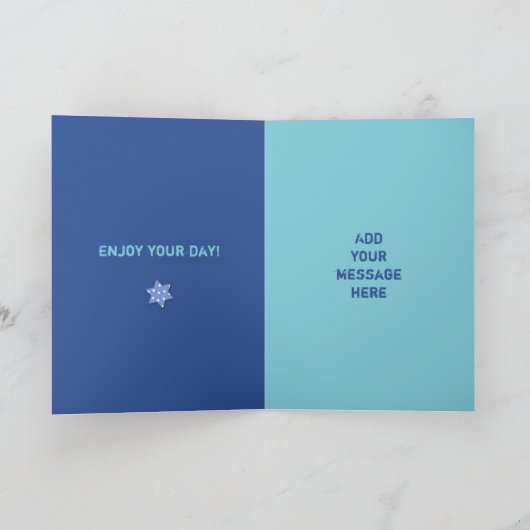 Voor mannen met naam en foto blauwe verjaardag kaart (Binnen)