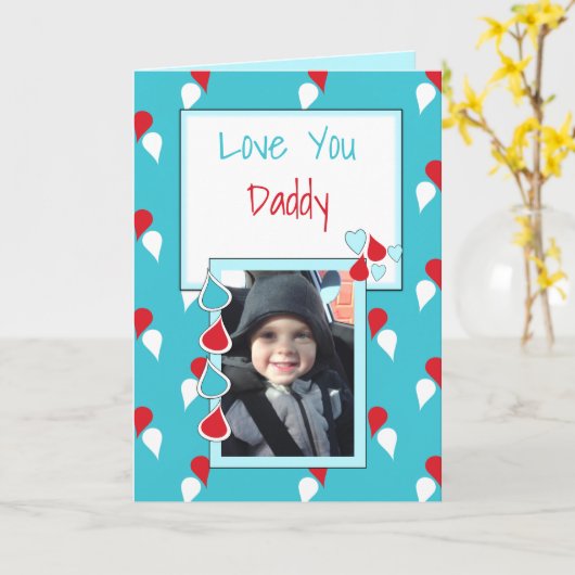 Voor mannen Papa foto blauw en rode verjaardag gro Kaart (Gele Bloem)