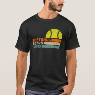 Voor mannen softbal bonus vader van stiefdochter s t-shirt