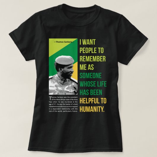 Voor mannen Thomas Revolutionary Sankara Geweldige T-shirt (Design voorkant)