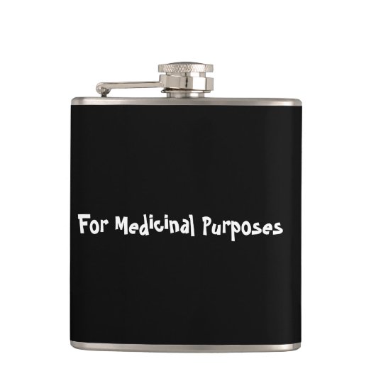 Voor medicinale doeleinden (personaliseren) - kolf heupfles (Voorkant)