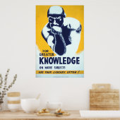 Voor meer kennis - Gebruik vaak uw bibliotheek Poster (Keuken)
